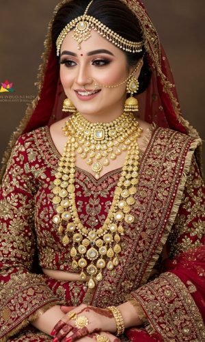 Beautiful Pakistani Bride in Maroon Dress – Royal Bridal Look
